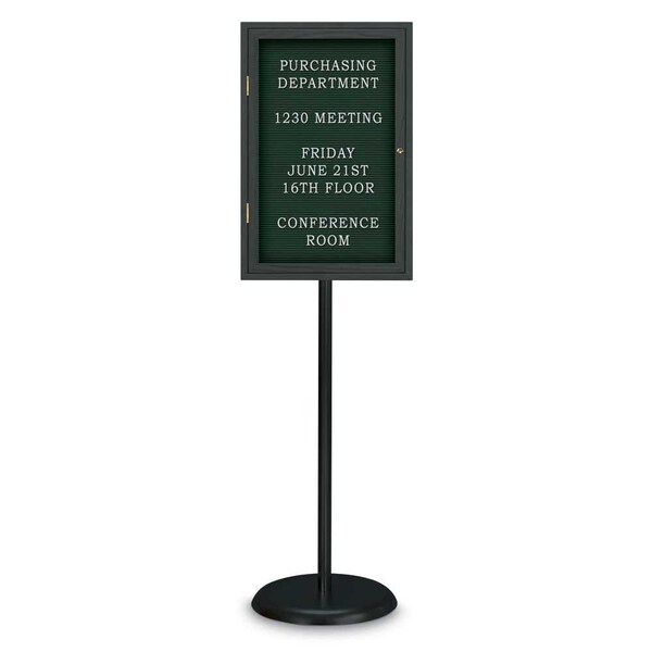 Corkboard, Triple Door, Radius Frame, 96x48", Bronze/Black Rubber